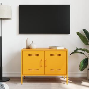 TV skrinka horčicovožltá 68x39x50,5 cm oceľ