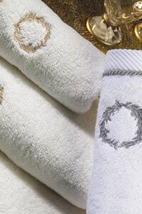 Soft Cotton Uterák SEHZADE 50x100 cm. Luxusné froté uteráky SEHZADE 50x100 cm s vyšitým erbom v bielej alebo smotanovej farbe, 100% česaná bavlna. Biela / strieborná výšivka