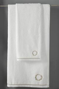 Soft Cotton Uterák SEHZADE 50x100 cm. Luxusné froté uteráky SEHZADE 50x100 cm s vyšitým erbom v bielej alebo smotanovej farbe, 100% česaná bavlna. Biela / strieborná výšivka