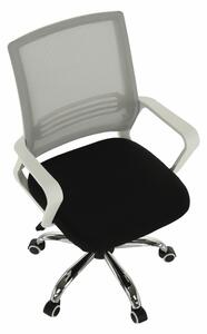 Tempo Kondela Kancelárska stolička, sieťovina sivá/látka čierna/plast biely, APOLO