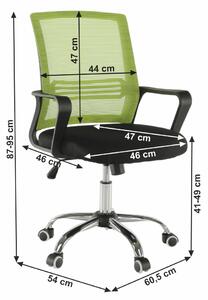 KONDELA Kancelárska stolička, sieťovina zelená/látka čierna, APOLO