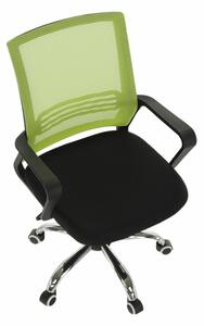 KONDELA Kancelárska stolička, sieťovina zelená/látka čierna, APOLO
