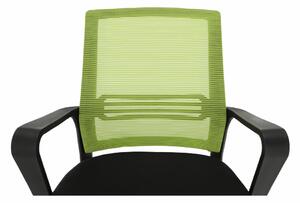 TEMPO Kancelárska stolička, sieťovina zelená / látka čierna, APOLO