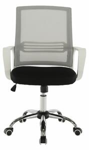 Kancelárska stolička, sieťovina sivá/látka čierna/plast biely, APOLO