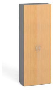 Kancelárska skriňa s dverami PRIMO KOMBI, x 800 x 400 mm, dub prírodný / biela