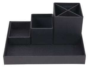Tmavosivý 4-dielny stolový organizér na písacie pomôcky Bigso Box of Sweden Lena