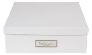 Biely úložný box s menovkou na dokumenty Bigso Box of Sweden Oskar, veľkosť A4