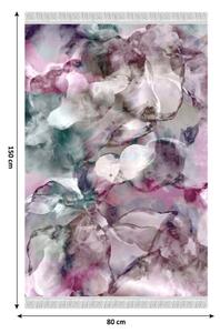 TEMPO Koberec, ružová / zelená / krémová / vzor, DELILA Rozmer: 80x150 cm