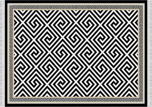 TEMPO Koberec, čierno-biely vzor, 160x230, MOTIVE