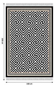 Koberec, čierno-biely vzor, 160x230, MOTIVE