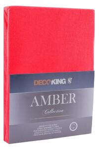 Červená elastická plachta z mikrovlákna DecoKing Amber Collection, 180/200 x 200 cm