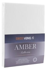 Biela elastická plachta DecoKing Amber Collection, 200/220 x 200 cm