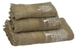 Soft Cotton Osuška a uteráky TREE v darčekovom balení Olivová Sada (uterák 30x50cm, 50x100cm, osuška 70x140cm)