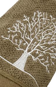 Soft Cotton Osuška a uteráky TREE v darčekovom balení Tmavo hnedá Sada (uterák 30x50cm, 50x100cm, osuška 70x140cm)
