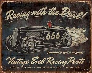 Plechová ceduľa VINTAGE - Evil Racing, (40 x 31.5 cm)