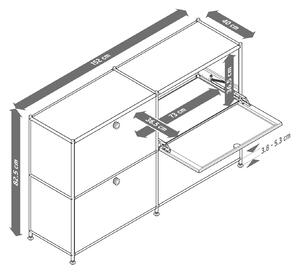Odkladacia skrinka »CN3« so štyrmi výklopnými doskami, sivá