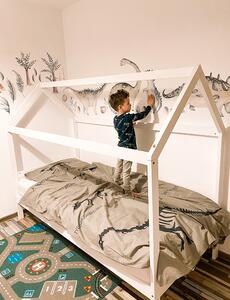 Montessori posteľ, borovicové drevo, biela, IMPRES