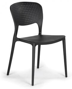 Plastová jedálenská stolička EASY II, čierna
