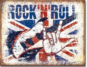 Plechová ceduľa Rock n Roll, (30 x 42 cm)