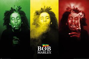Plagát, Obraz - Bob Marley - Tricolour Smoke