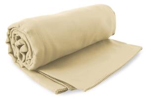 Set béžovej rýchloschnúcej osušky a uteráku DecoKing EKEA, 70 × 140 cm + 30 × 50 cm