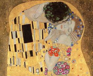 Gustav Klimt - Umelecká tlač Bozk, (40 x 35 cm)