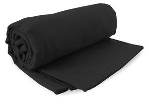 Set čiernej rýchloschnúcej osušky a uteráku DecoKing EKEA, 70 × 140 cm + 30 × 50 cm