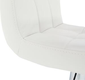 Tempo Kondela Barová stolička, biela ekokoža/chróm, KANDY NEW