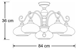 Brilagi - Prisadený luster MOLLERO 5xE27/15W/230V, priemer 84 cm, bronz/patina