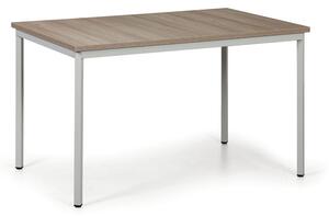 Jedálenský stôl TRIVIA, svetlosivá konštrukcia, 1200 x 800 mm, dub prírodný