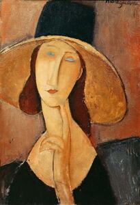Amedeo Modigliani - Obrazová reprodukcia Portrait of Jeanne Hebuterne in a large hat, (26.7 x 40 cm)