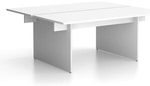 Stôl double SOLID, 1800 x 1650 x 743 mm, biela