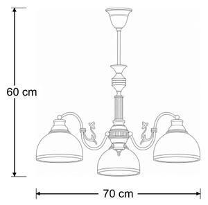 Brilagi - Stropný luster na tyči TAURUS 3xE27/15W/230V priemer 70 cm bronz