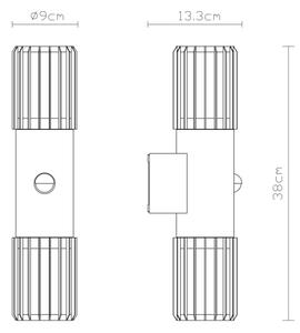 Globo 32160-2S - Vonkajšie nástenné svietidlo so senzorom MERVIN 2xE27/15W/230V IP54