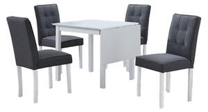 TEMPO Jedálenský set, rozkladací stôl, biela / šedá, BJORK New 1+4
