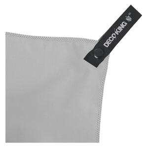 Set sivej rýchloschnúcej osušky a uteráku DecoKing EKEA, 70 × 140 cm + 30 × 50 cm