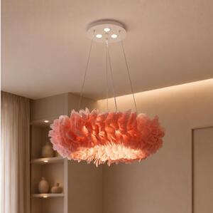 Brilagi - LED luster na lankách FEATHER 3xE27/40W/230V + 3xLED/3W pr. 50 cm ružová