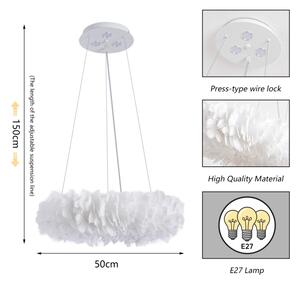 Brilagi - LED luster na lanku FEATHER 3xE27/40W/230V + 3xLED/3W pr. 50 cm biela