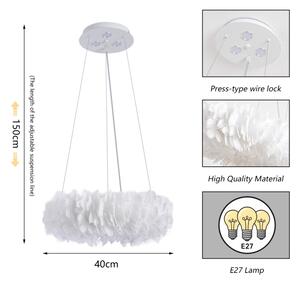 Brilagi - LED luster na lanku FEATHER 3xE27/40W/230V + 3xLED/3W pr. 40 cm biela