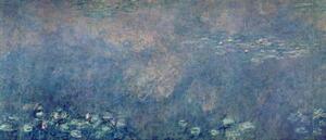 Claude Monet - Umelecká tlač Waterlilies: Two Weeping Willows, centre left section, (50 x 21.5 cm)