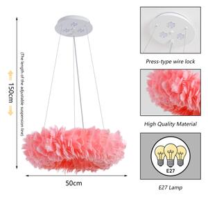 Brilagi - LED luster na lankách FEATHER 3xE27/40W/230V + 3xLED/3W pr. 50 cm ružová
