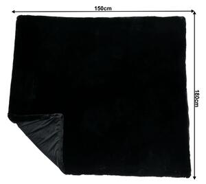 KONDELA Kožušinová deka, čierna, 150x180, RABITA NEW TYP 1