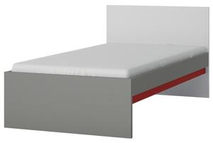 Posteľ LASER červená/sivá, 90x200 cm