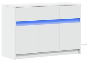 TV stolík s LED biely 91x34x61 cm kompozitné drevo