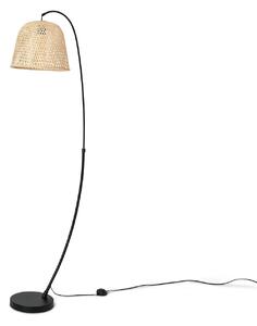 Oblúková lampa s bambusovým tienidlom