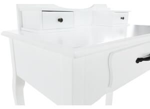 TEMPO Toaletný stolík s taburetom, biela / strieborná, LINET New