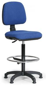 Zvýšená pracovná stolička Milano s opierkou nôh modrá
