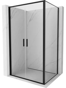 Mexen Exo, výklopná sprchová kabína, dvere 110 cm + bočná stena 75 cm, transparentné sklo, čierna, 814-110-075-70-00