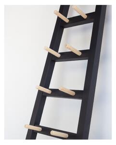 Čierny odkladacie dekoratívne rebrík z borovicového dreva Surdic Negro