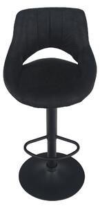 KONDELA Barová stolička, čierna látka s efektom brúsenej kože, LORASA